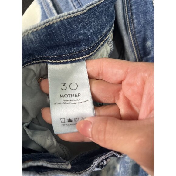 Mother Jeans The Weekender Fray Womens Sz 30 Graffiti Girl Bootcut Bleach Denim - Picture 6 of 11